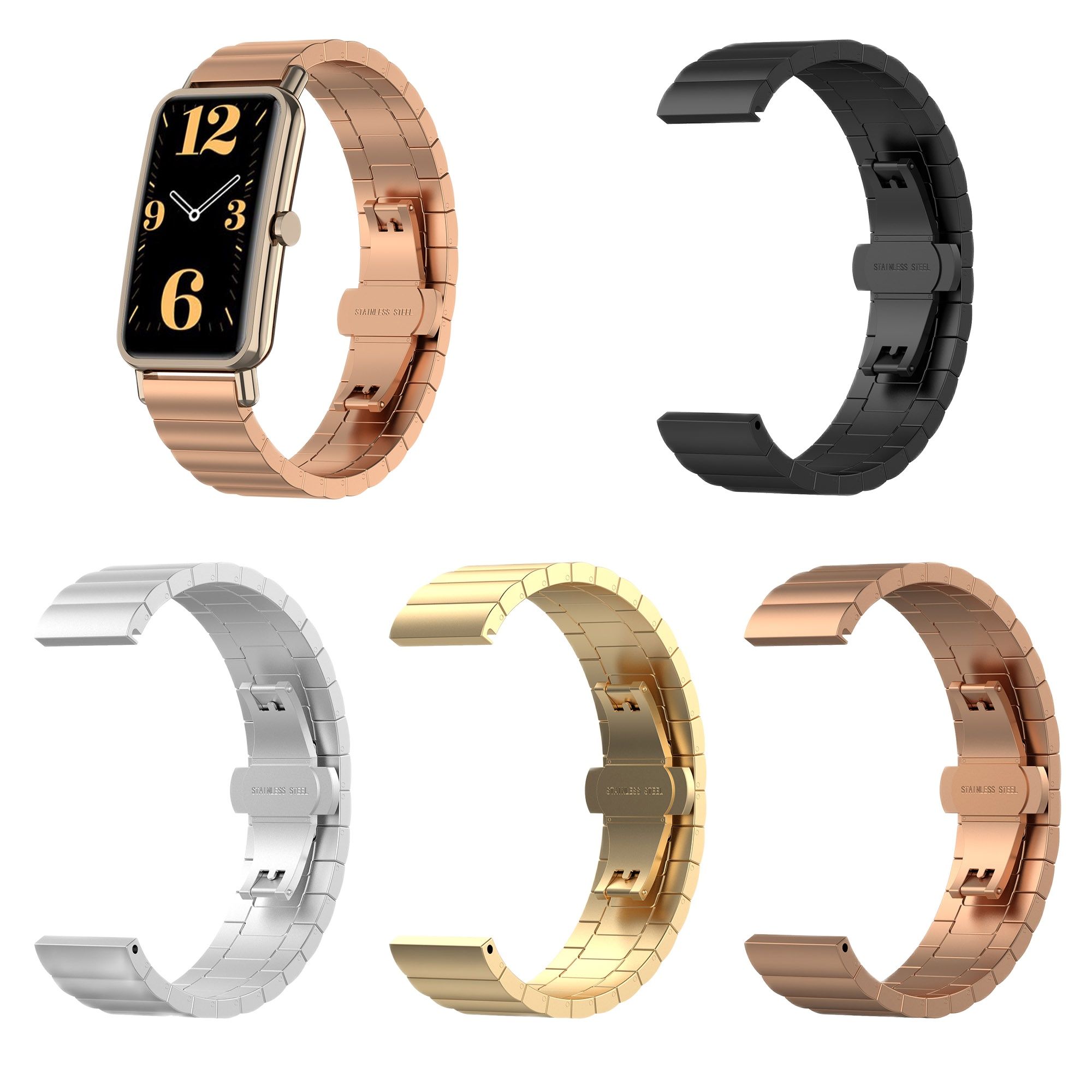 Timex Watches Smartwatch - 16mm roestvrijstalen polsband voor Huawei horloge