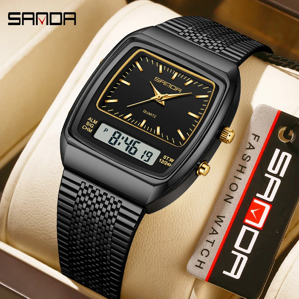 Timex Watches Smartwatch - SANDA Horloges Heren Waterdicht Analoog Digitaal
