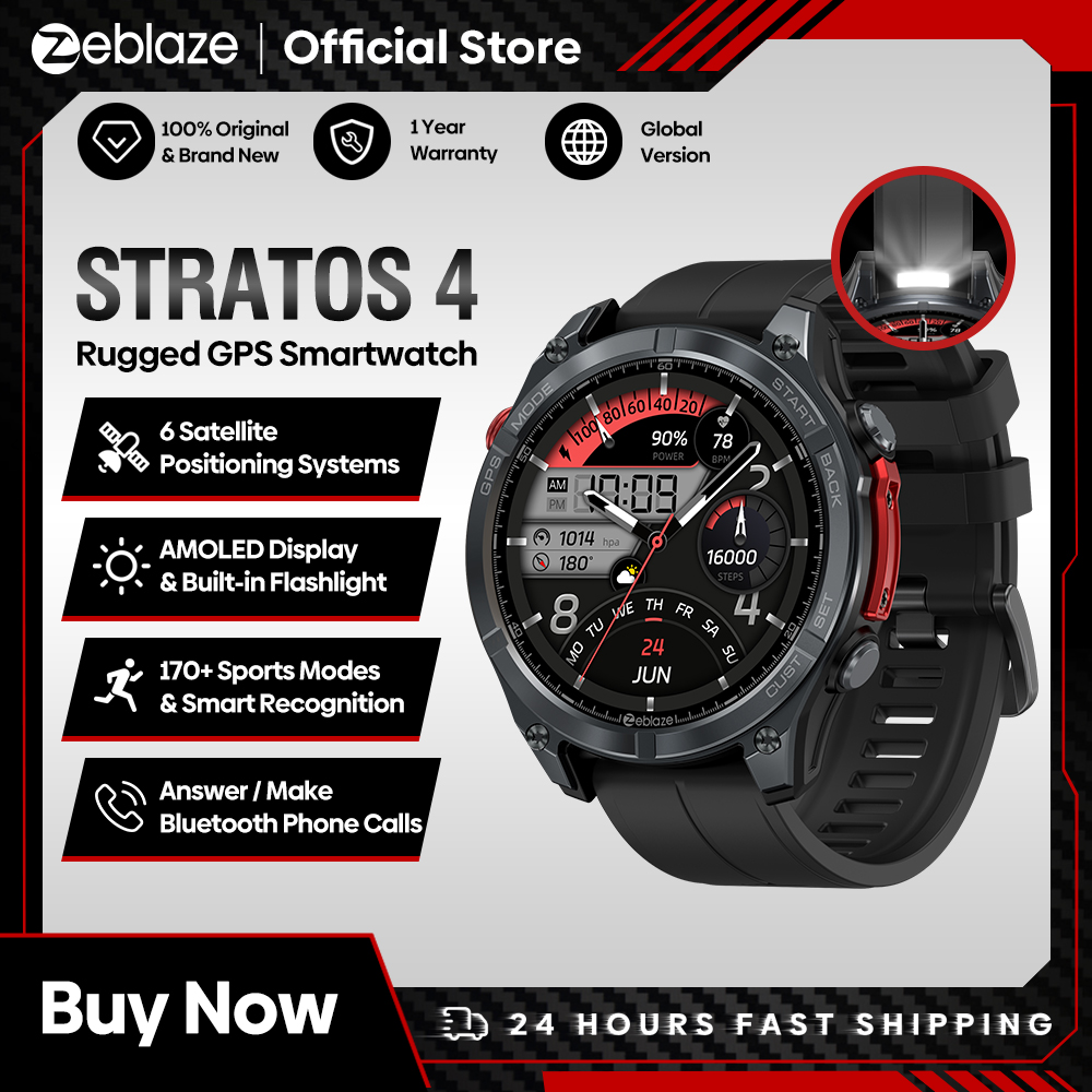 Altimeter Compass Watch - NIEUW Zeblaze Stratos 4 GPS Smart