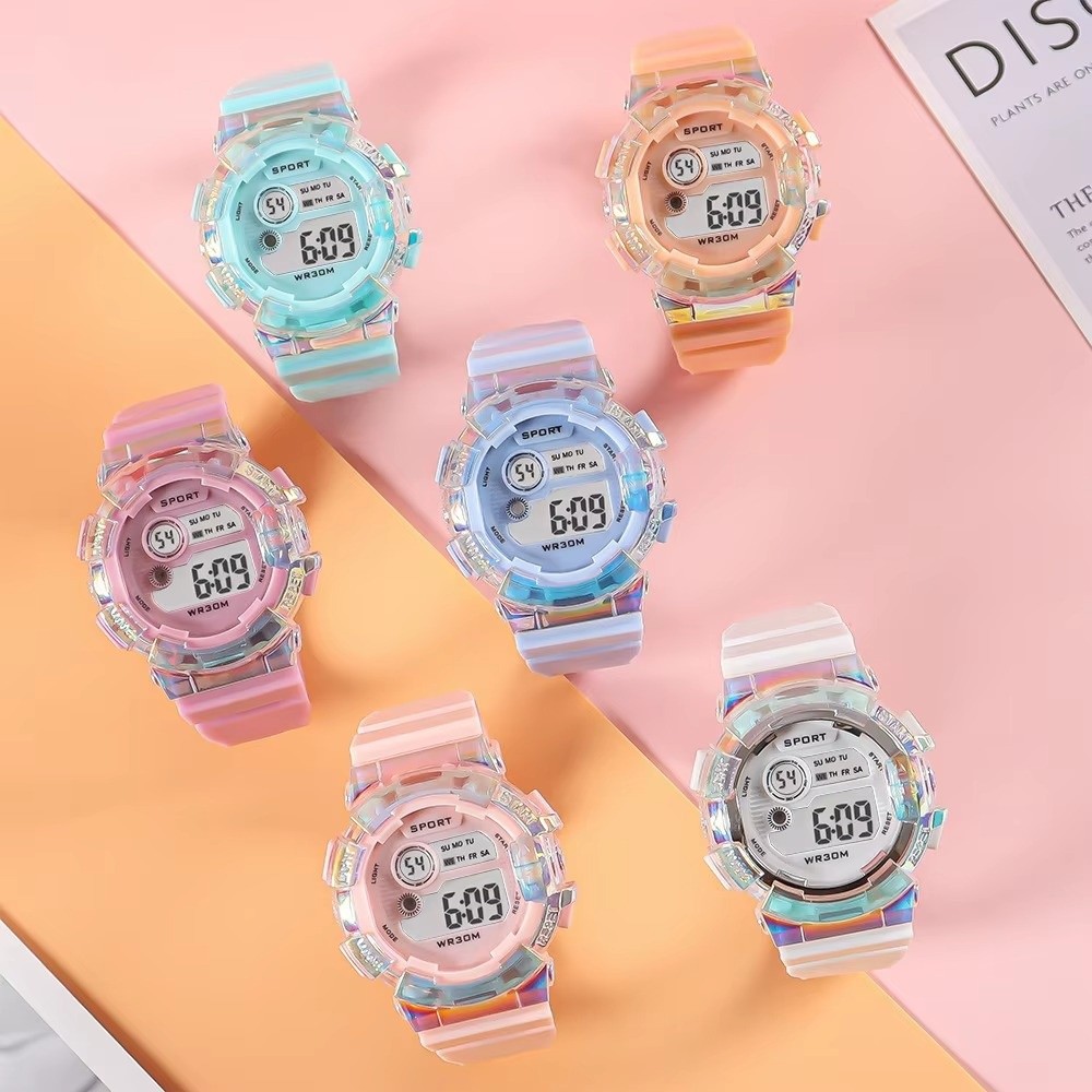 Smartwatch Digital Watches For Kid Girl - Waterdichte sportkinderhorloges met lichtgevende wijzerplaat, alarmfunctie,