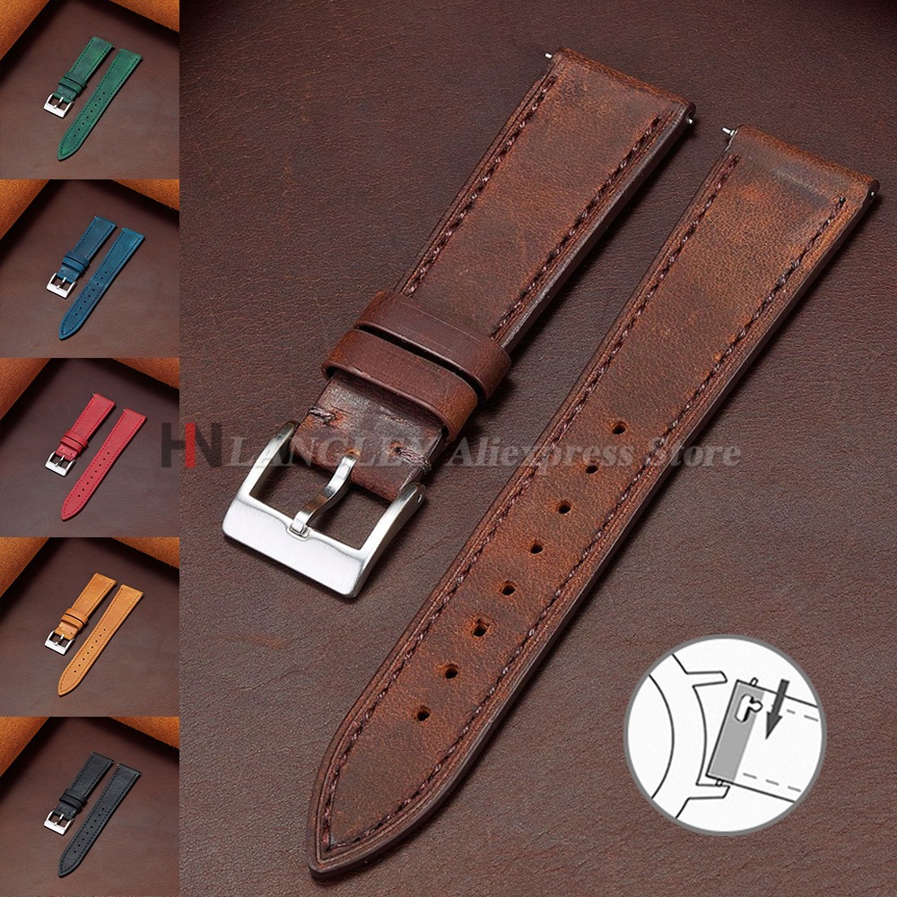 Smartwatch Vintage Watches For Women - 18/19/20/21/22/24mm Quick Release Vintage Band Koeienhuid