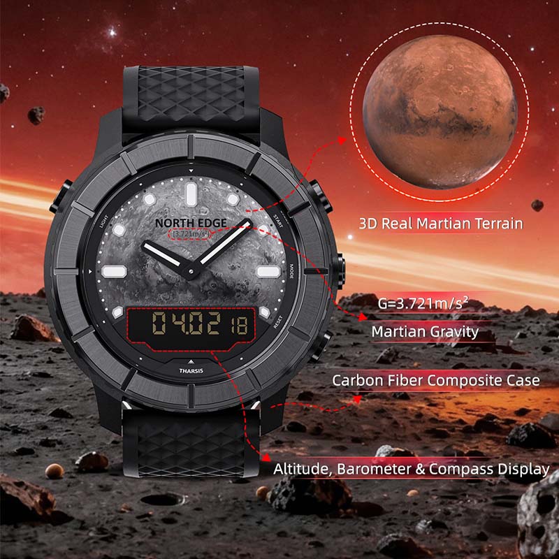 North Edge Tharsis herenhorlog - Altimeter Compass Watch recensie en prijs