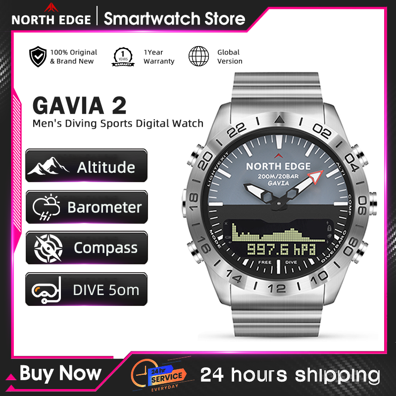 NORTH EDGE Heren duikhorloge M - Altimeter Compass Watch recensie en prijs