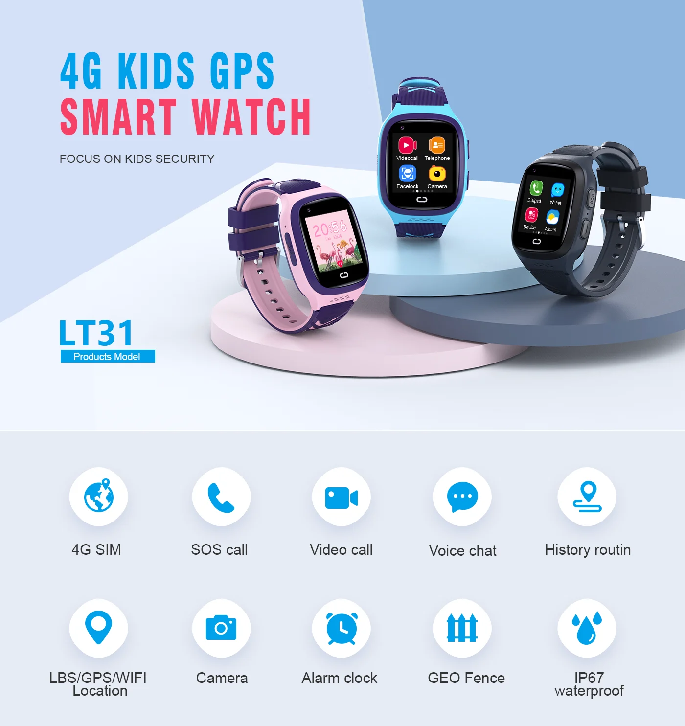 4G Kids Smartwatch SOS Waterdi - Smartwatch Watches Price recensie en prijs