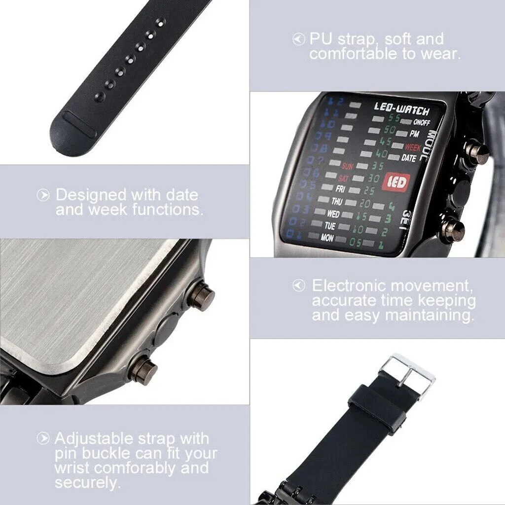 Binair Led Horloge Creatief Wa - Timex Watches Smartwatch recensie en prijs