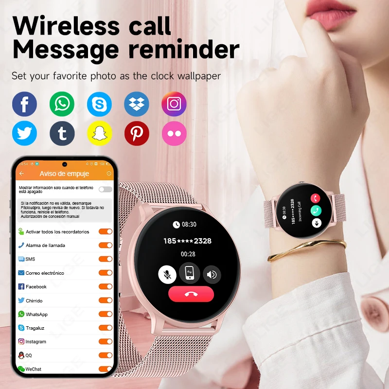 LIGE Bluetooth Call Smartwatch - Watches Ladies Smartwatch recensie en prijs