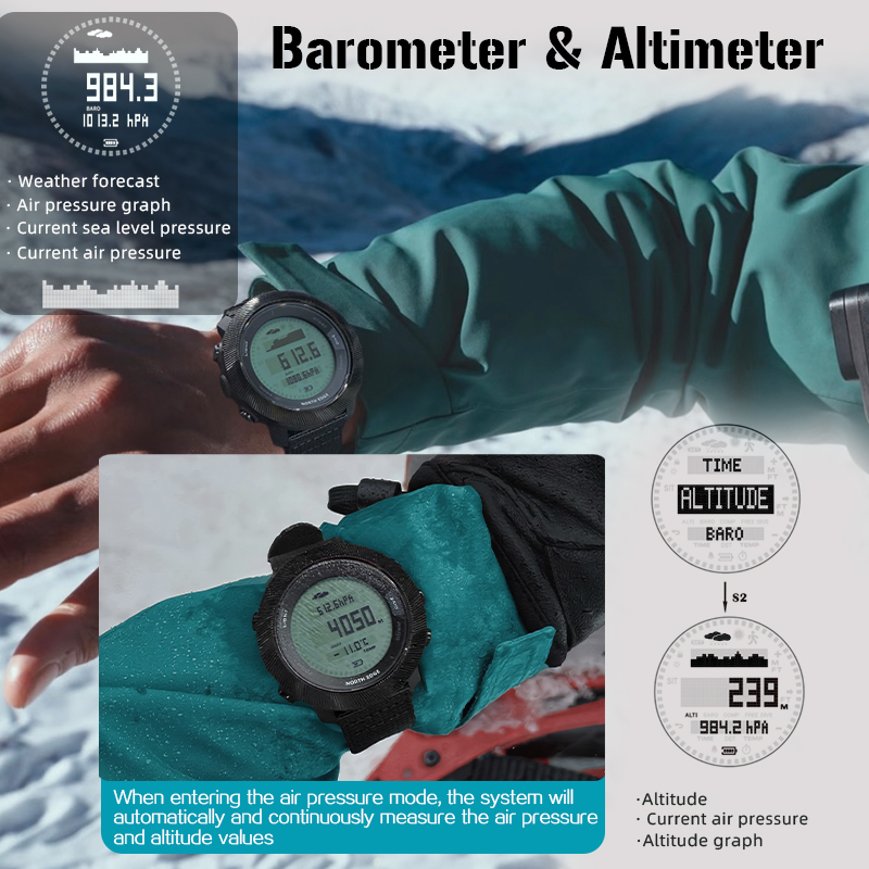 NORTH EDGE APACHE-D Heren Duik - Altimeter Compass Watch recensie en prijs